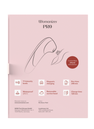 Stimulateur clitoridien sans contact  Pro rouge 11 intensités – Womanizer